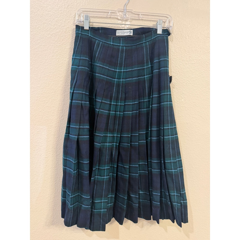The Scotch House Vintage Wool Kilt Skirt Black Watch Tartan Made in Scotland